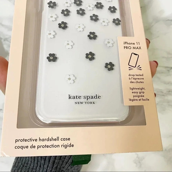 KATE SPADE Black White Floral IPhone 11Pro Max Clear Case - Picture 2 of 5